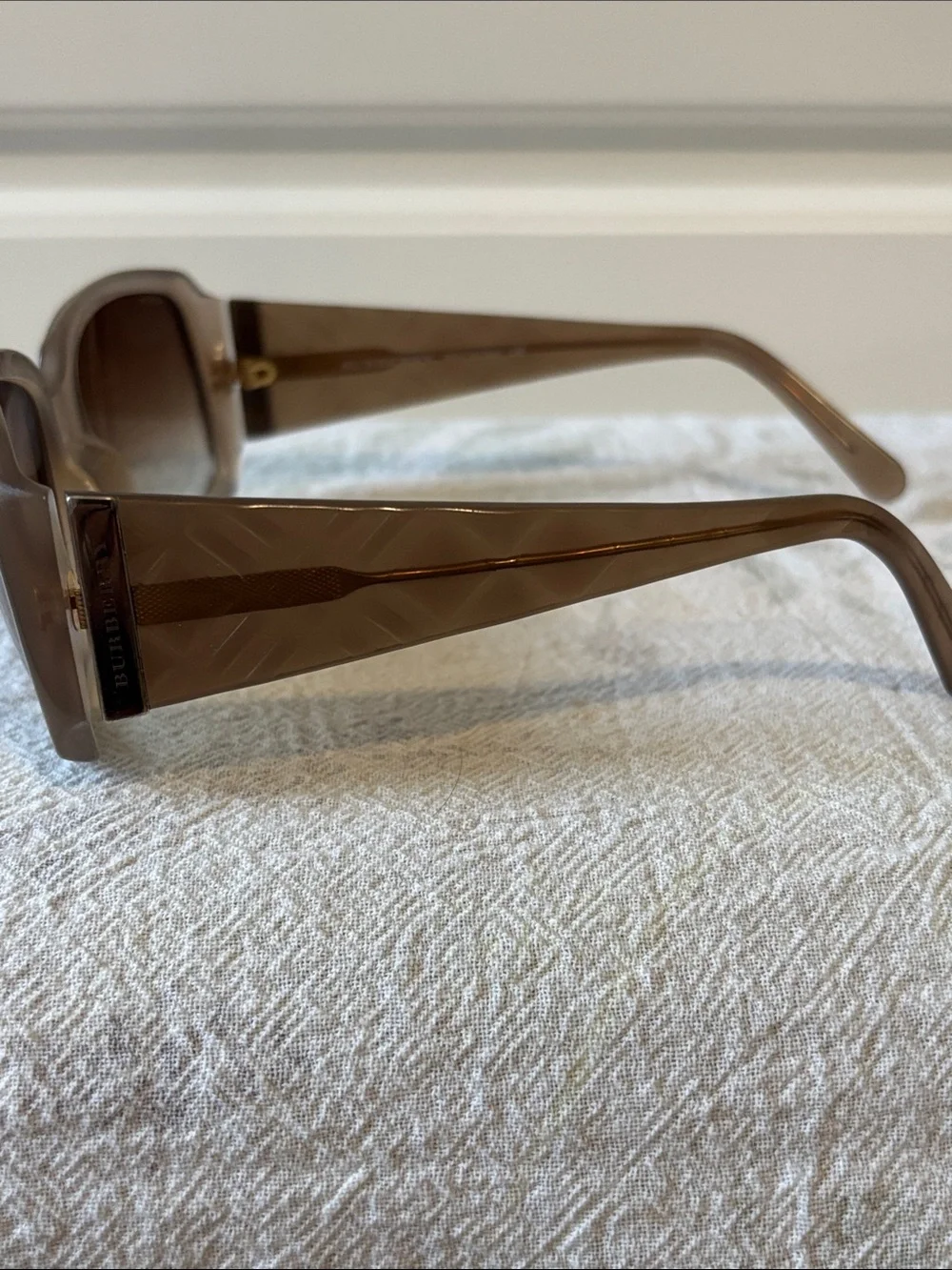 Authentic Burberry Square Translucent Taupe Sunglasses-Brown Gradient